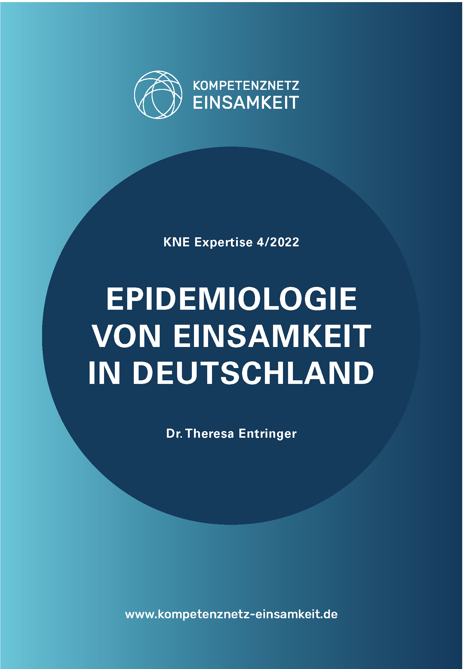 Cover der Expertise: Epidemiologie von Einsamkeit in Deutschland, Dr. Theresa Entringer