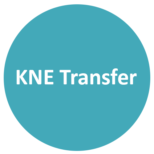 Grafik Button Hellblau, KNE Transfer