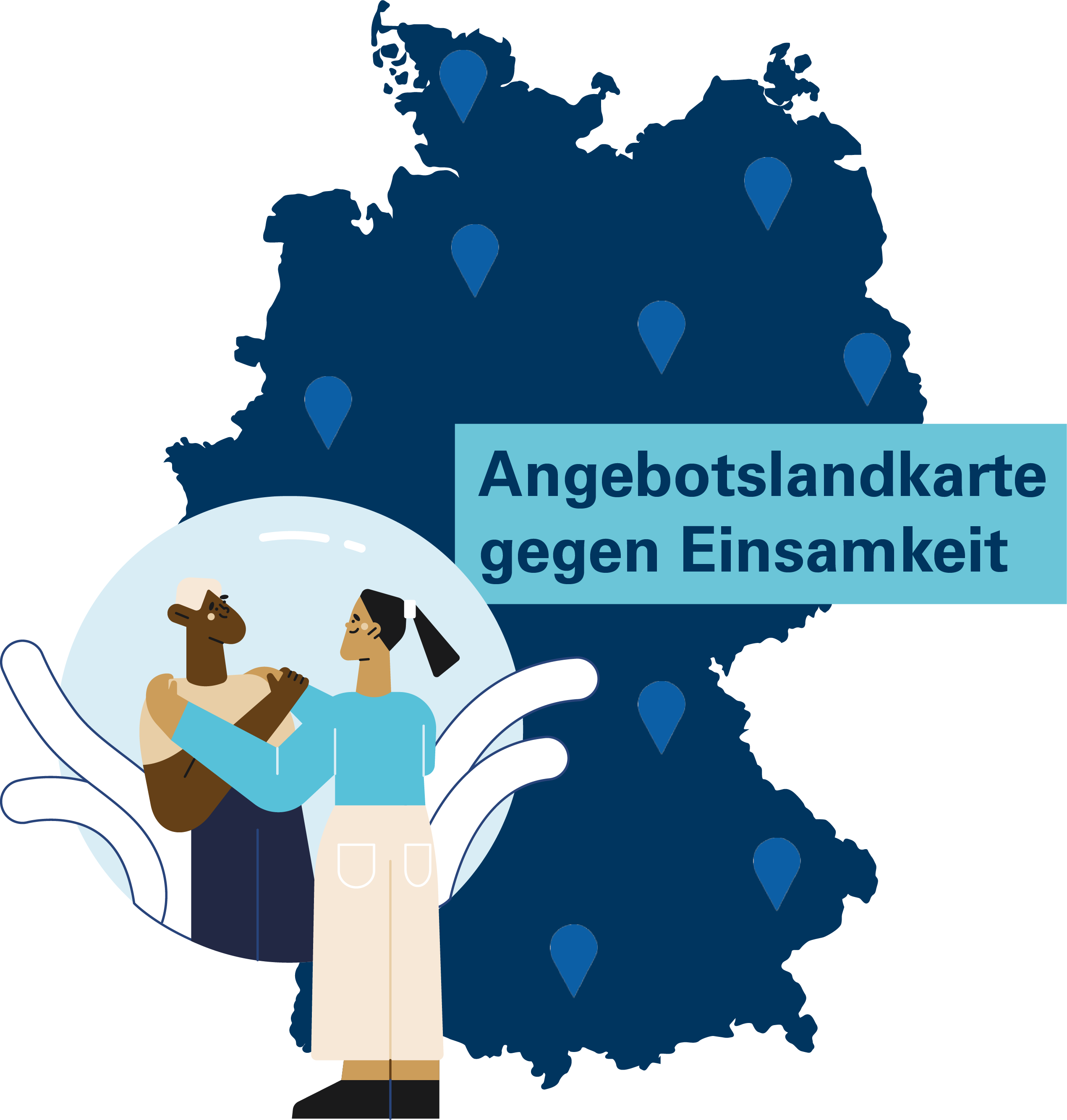 Grafik zur Angebotslandkarte gegen #Einsamkeit