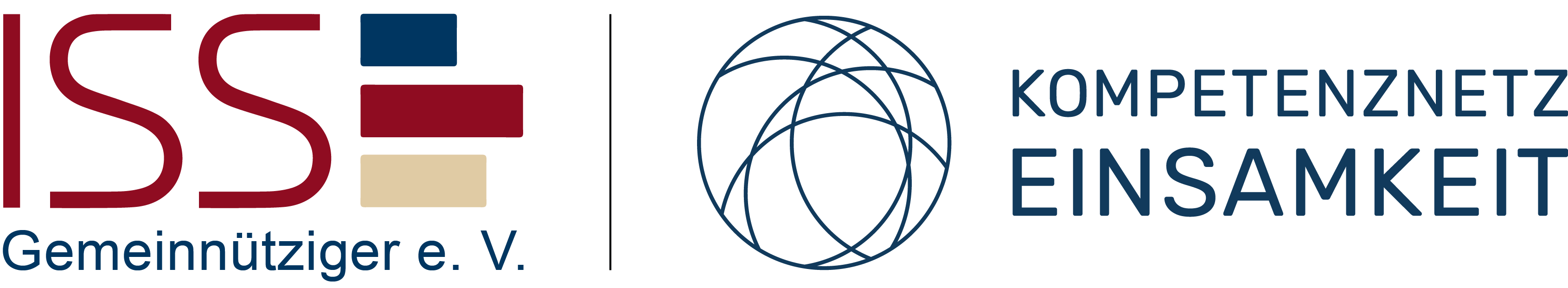 Logo Institut für Sozialarbeit und Sozialpädagogik e.V. und Projektlogo: Kompetenznetz Einsamkeit