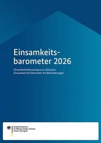 Cover Einsamkeitsbarometer 2026, blauer Hintergrund mit Titel und Logo des BMBFSFJ